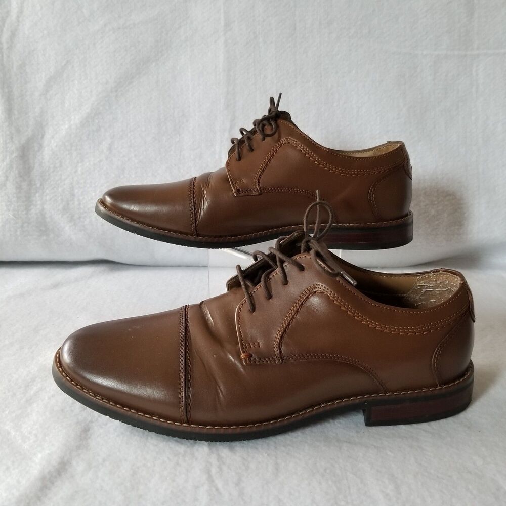 Nunn Bush Oxfords Mens Dress Flex Brown Lace Up Shoes Comfort Gel 81085 Sz 10.5